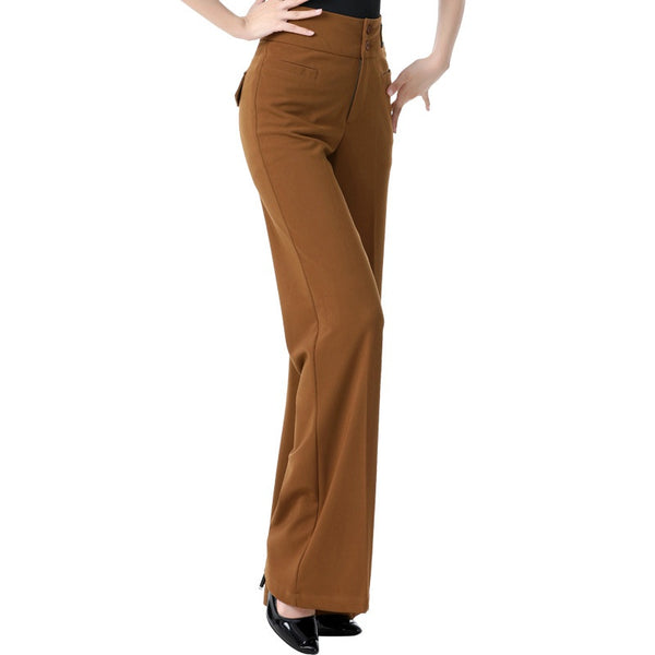 Women Flared Wide Leg High Waist Latin/Ballroom Dance Pants Professional Practice Dance Pants – DANCEYM
