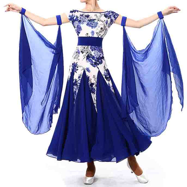 Womens Ballroom Dance Dress Wing for Performance Costume – DANCEYM Womens Ballroom Dance Dress Wing for Performance Costume – DANCEYM