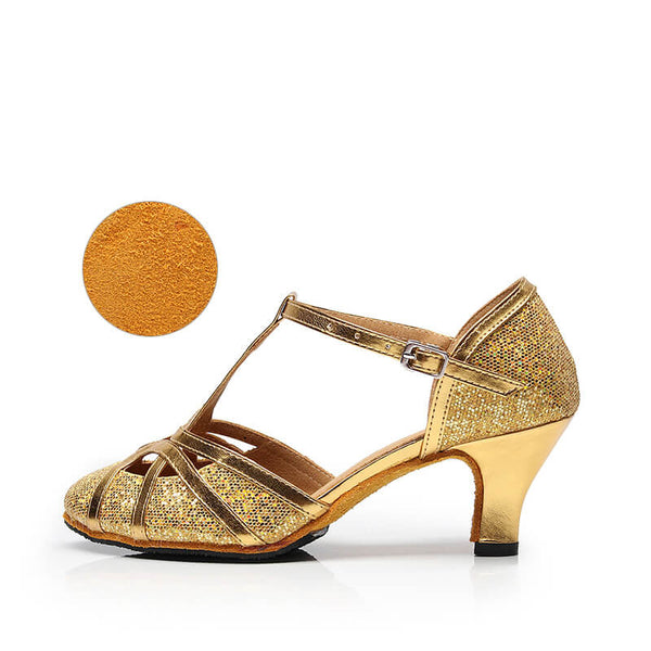Closed toe latin dance shoes top