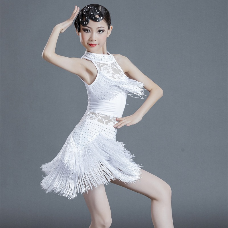 White latin dance sales dress