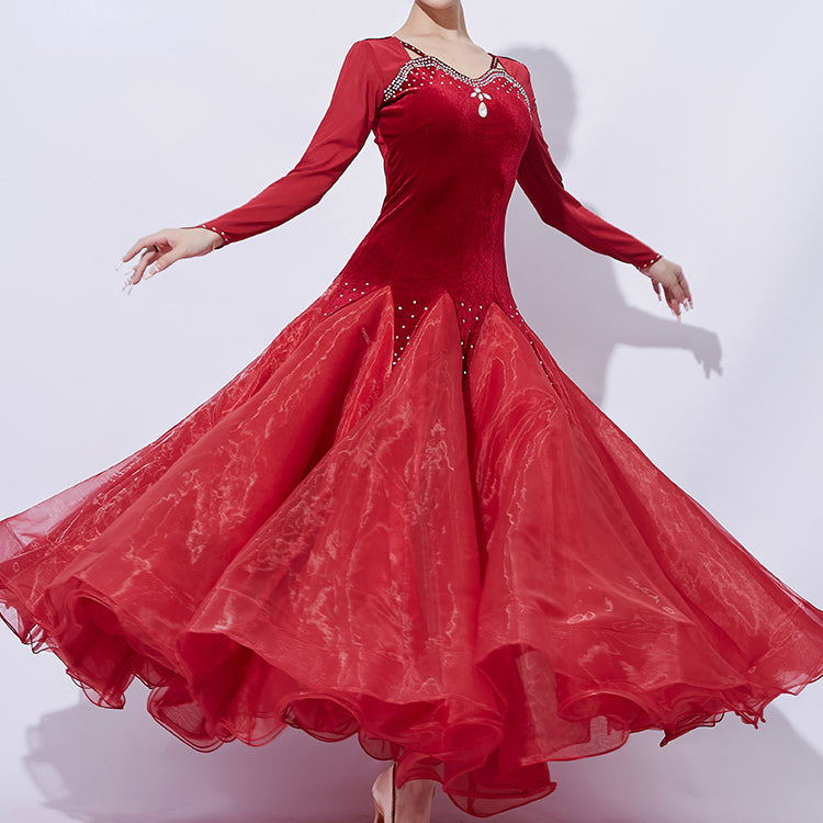 Mesh Diomand Ballroom Dance Dress