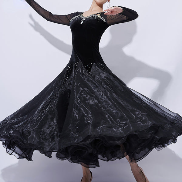 Mesh Diomand Ballroom Dance Dress