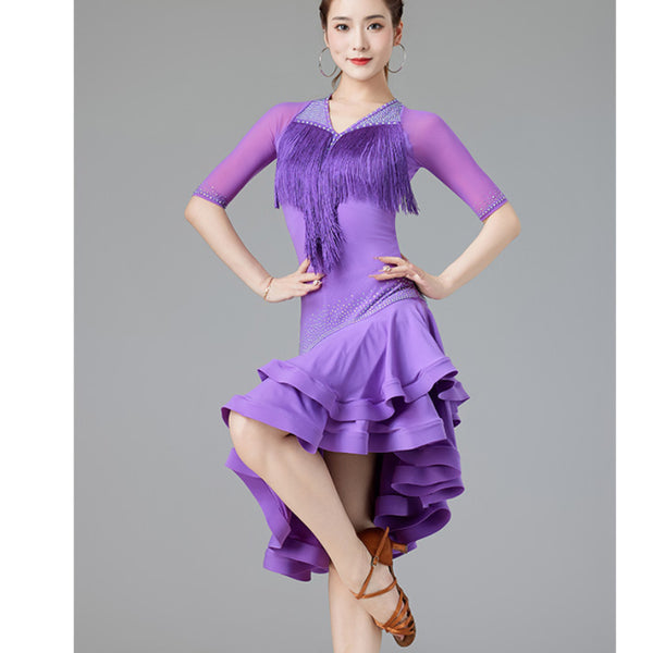Tassel Fishbone Latin Dance Dress