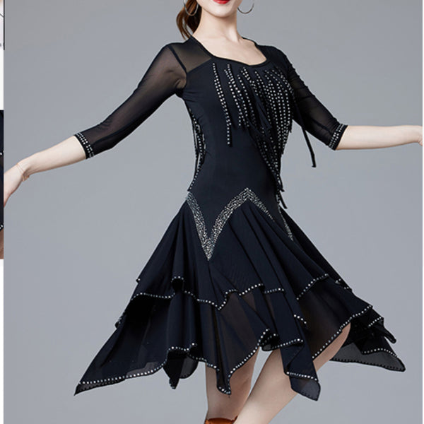 Tassel Irregular Latin Dance Dress