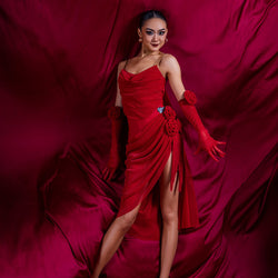 High Slit Latin Dance Dress