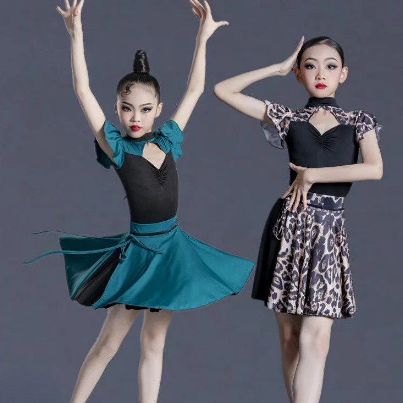 Girls Leopard Latin Dance Dress