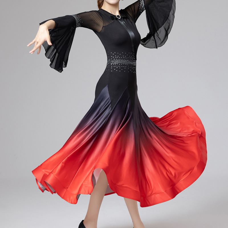 Custom Dance Wear Women's Black Competition Diamond Latin Dance Dress Salsa Rumba Dress Sequined Fringe Dress Custom Dance Wear Women's Black Competition Diamond Latin Dance Dress Salsa Rumba Dress Sequined Fringe Dress