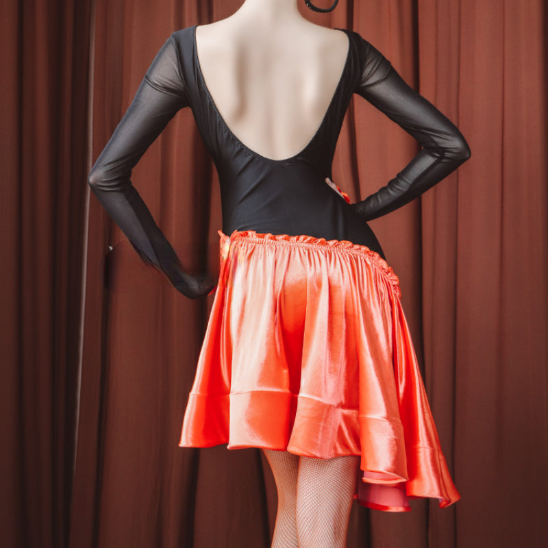 Splicing Orange Latin Dance Dress