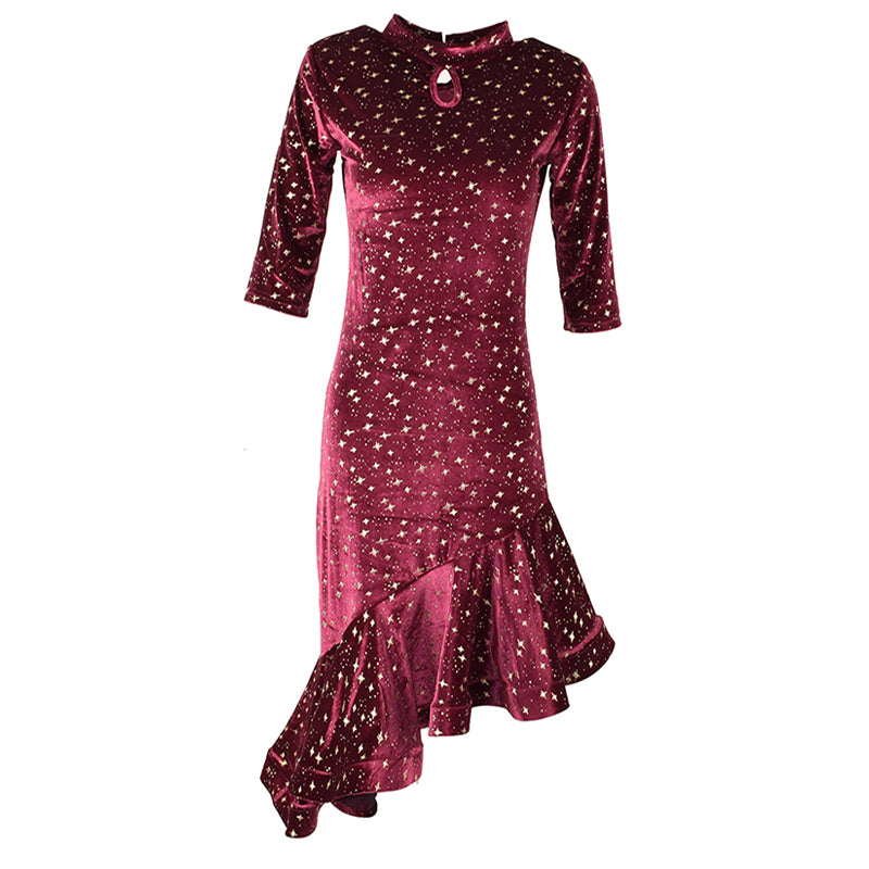 Printed Star Latin Dance Dress