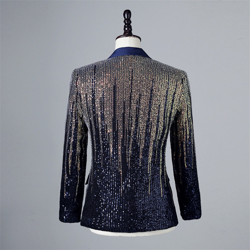 Personalizable Men's Sequin Single-Breasted Tuxedo