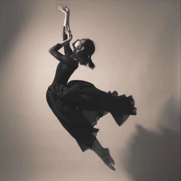 360 degree contemporary dance dress-black-2