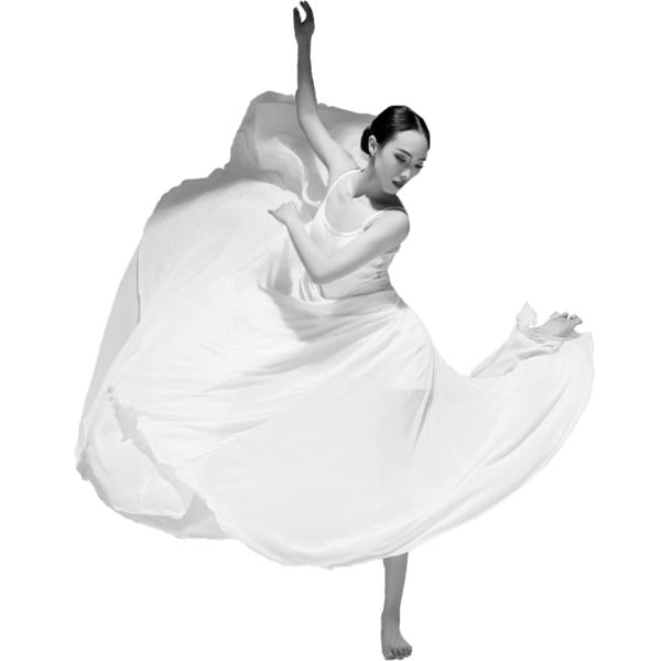 360 degree contemporary dance dress-white