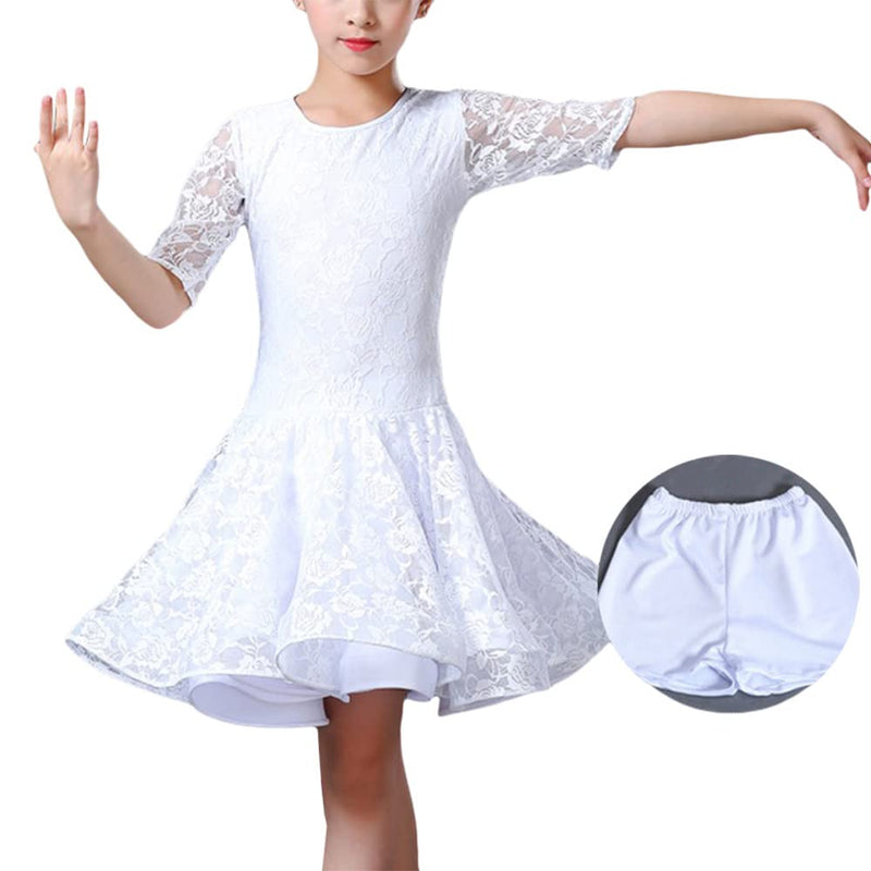 Half Sleeve Lace Latin Dance Dress with Underpants