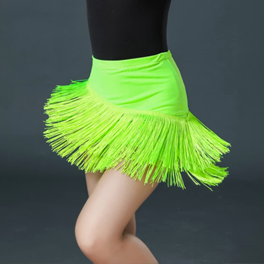 Girls Fringe Layered Tassel Dance Skirt Mini Latin Ballroom Tango Per DANCEYM