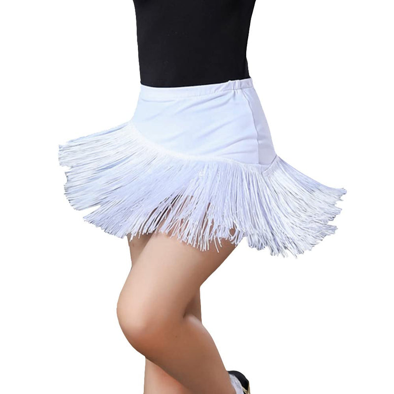 Girls Fringe Layered Tassel Dance Skirt Mini Latin Ballroom Tango Dancewear