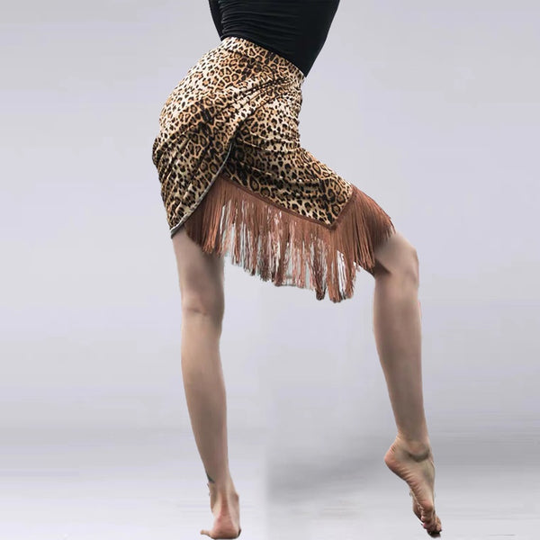 Fringe Asymmetrical Tassel Latin Dance Skirt