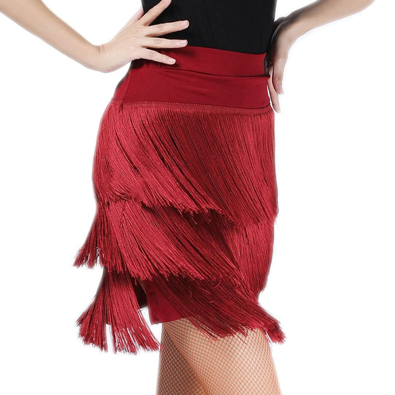 Tassel Asymmetrical Latin Dance Skirt