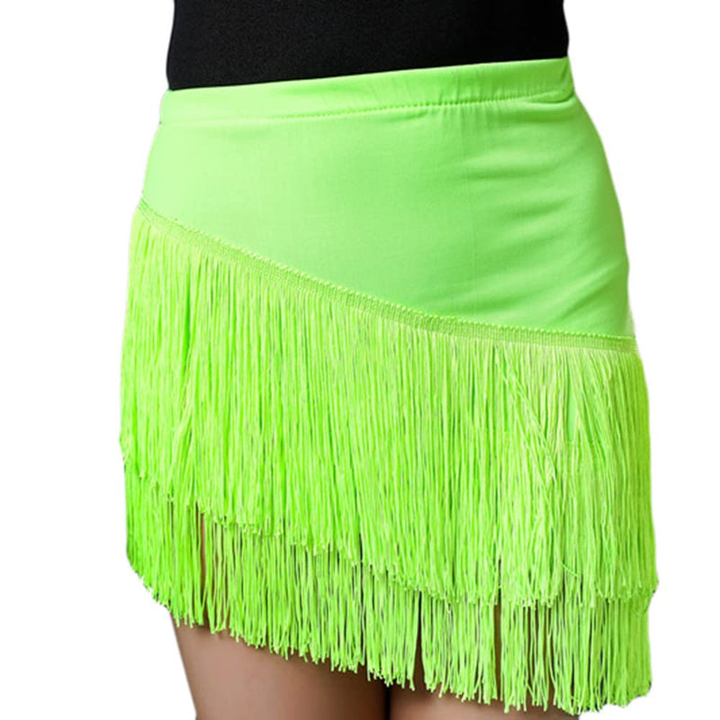 thumbnail image 2 of BK FASO Girls Kids Fringe Dance Hip Skirt Mini Layered Tassel Swing Skirt Latin Ballroom Tango Performance, Black, 4-5T 2 of 13