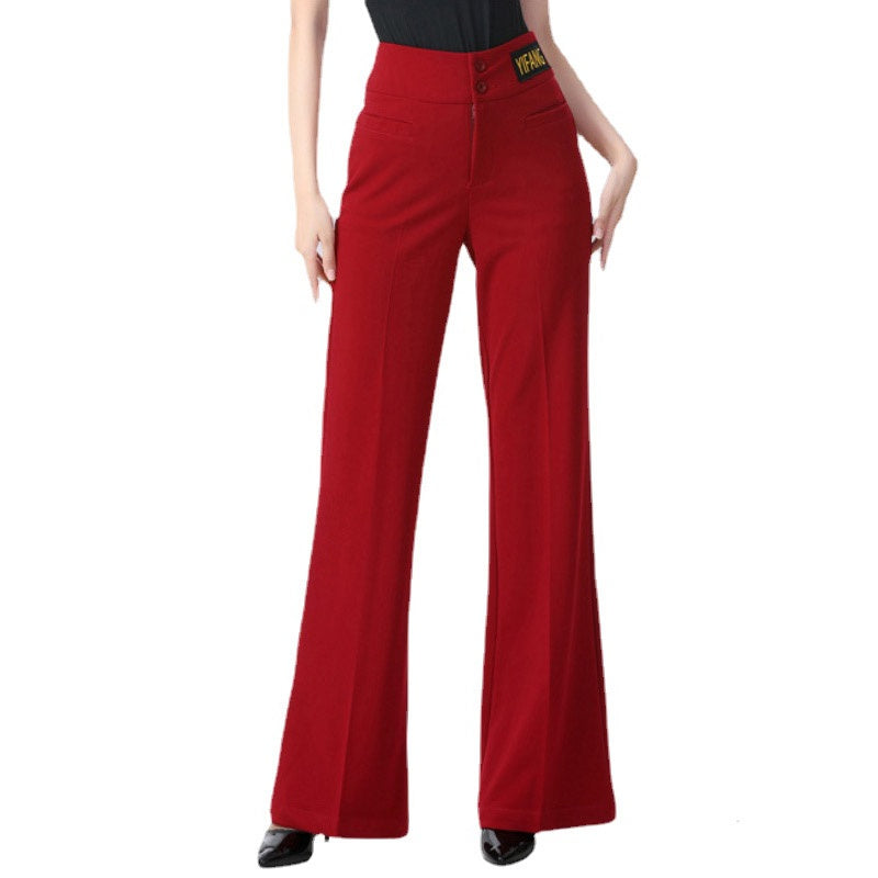 Women Flared Wide Leg High Waist Latin/Ballroom Dance Pants