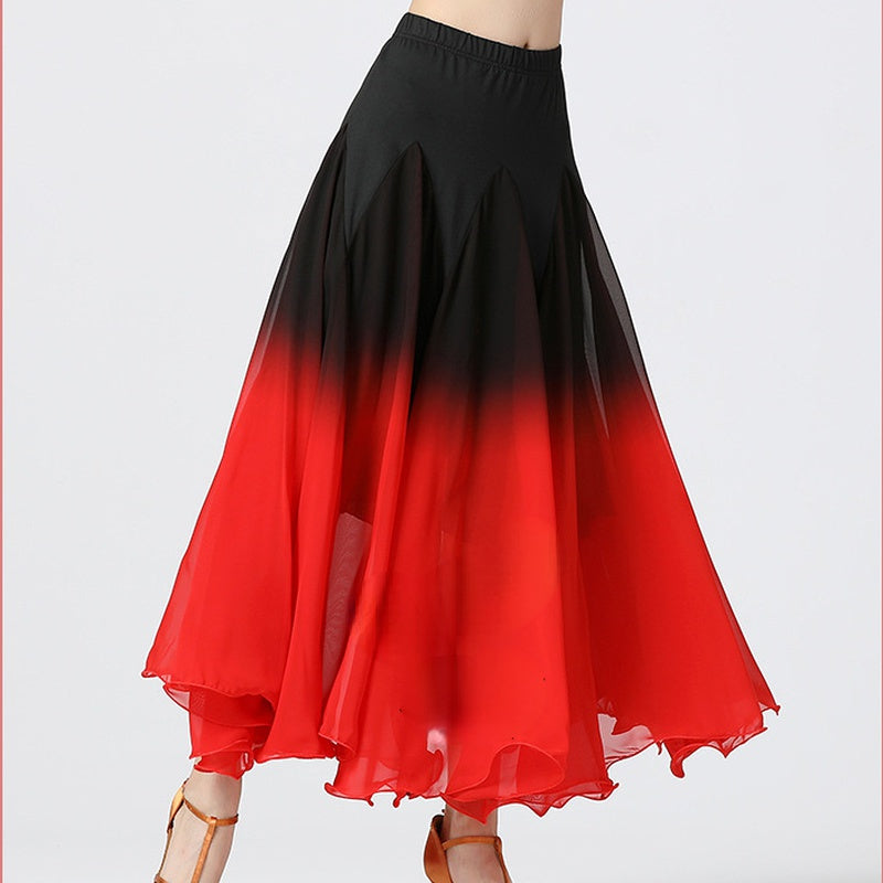 Gradient Chiffon Ballroom Dance Skirt
