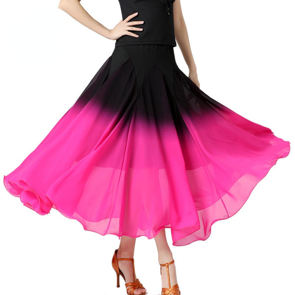 Gradient Chiffon Ballroom Dance Skirt