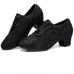 Lace Sequins Ballroom Dance Shoes