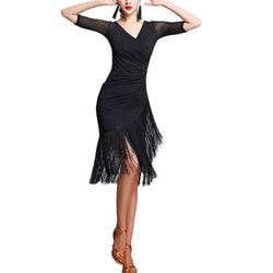 A-Line Knee-Length Latin Dress with Tassels