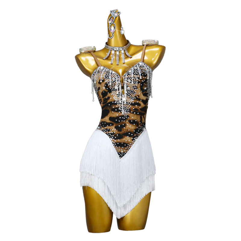 Customzied Leopard Latin Dance Dress