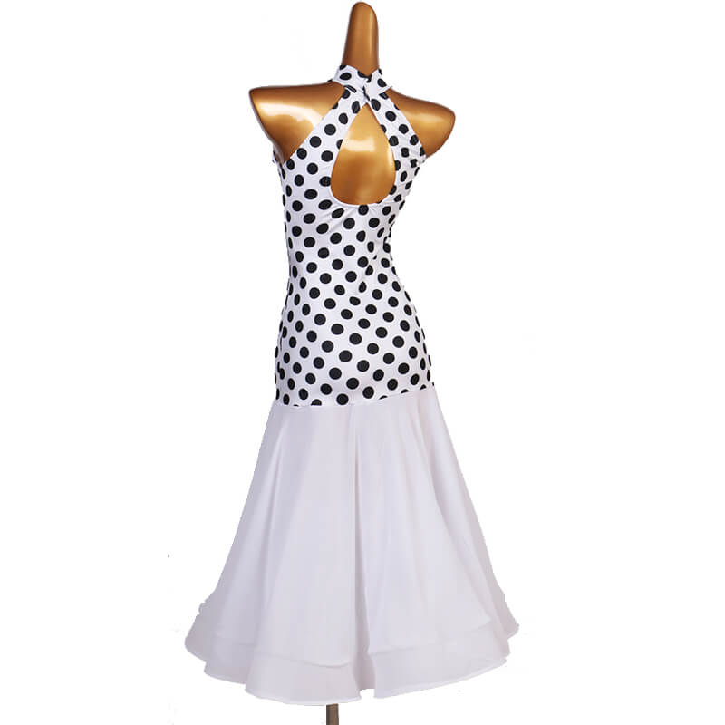 A-Line Long Polka Dot Ballroom Dance Dress