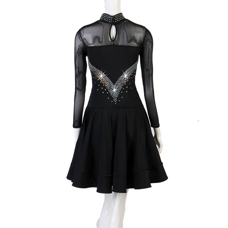 A-Line Knee-Length Latin Dress with Beading