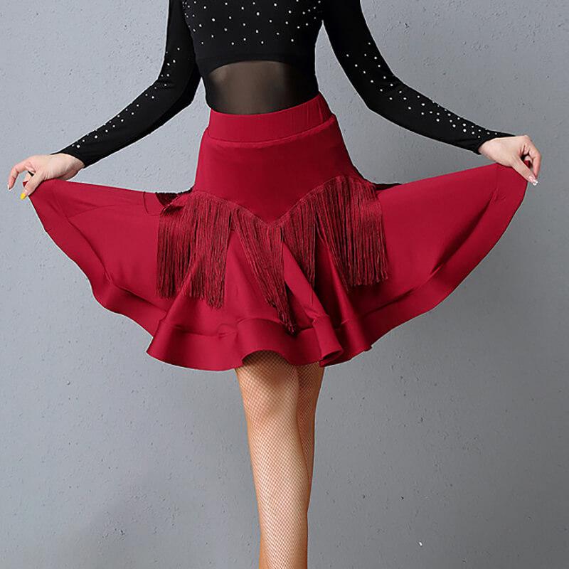 A-Line Latin Skirt with Fringing