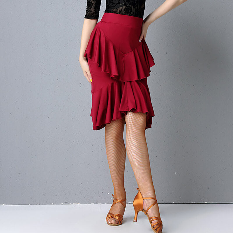 A-Line Latin Skirt with Ruffles