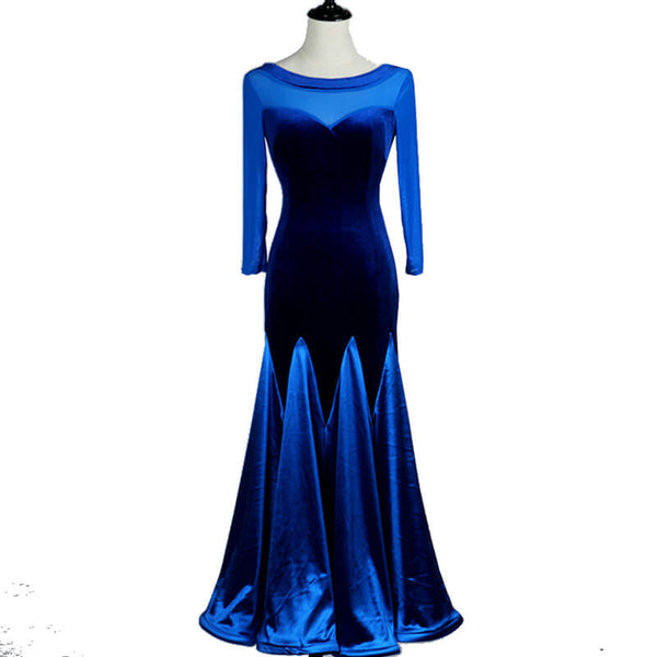 A-Line Maxi Solid Color Ballroom Dress