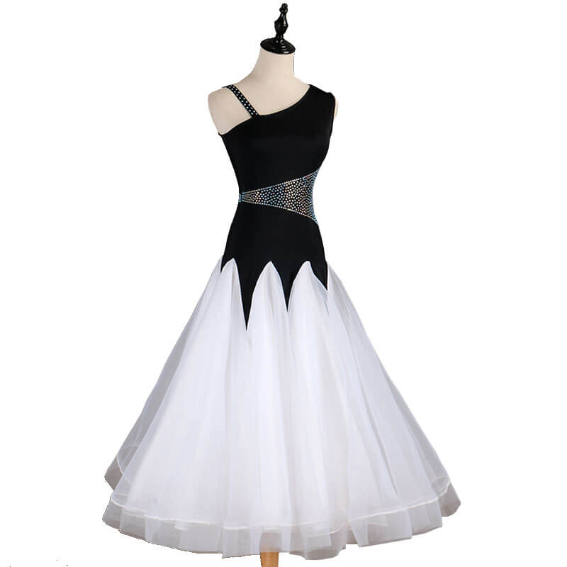 A-Line One Shoulder Sleeveless Ballroom Dress