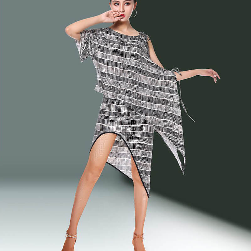 Asymmetric Metallic Pretty Latin Dress