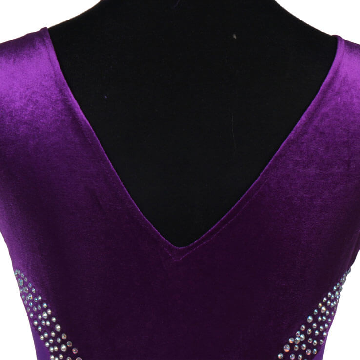 Asymmetric Latin Dress with Tassels-Purple
