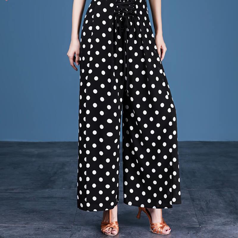 Polka dot bell bottom pants on sale