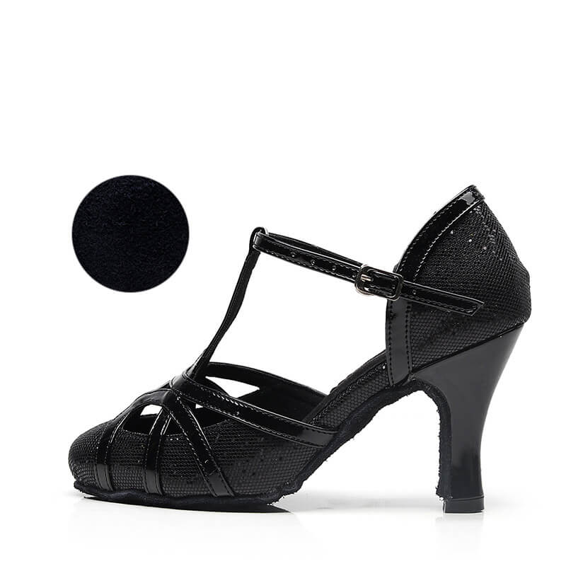 Black ballroom shoes 8cm