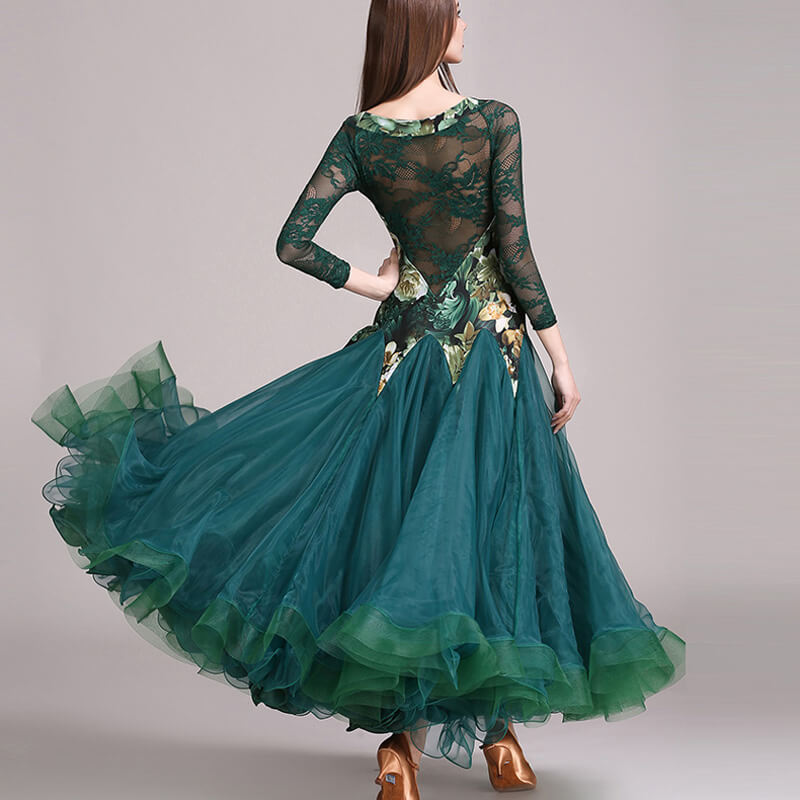 dark green dance dress Emerald Green Latin-Rhythm Dress on Sale