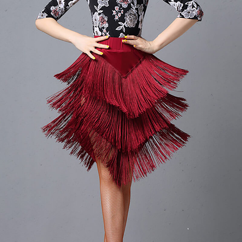 Flared Latin Skirt with Tassels