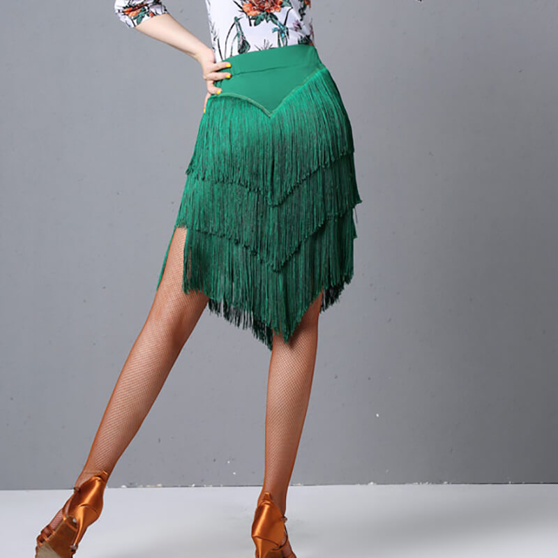 Flared Latin Skirt with Tassels