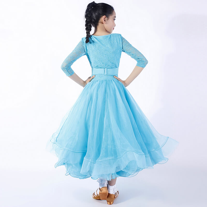 Lace Sleeve A-Line Long Dress