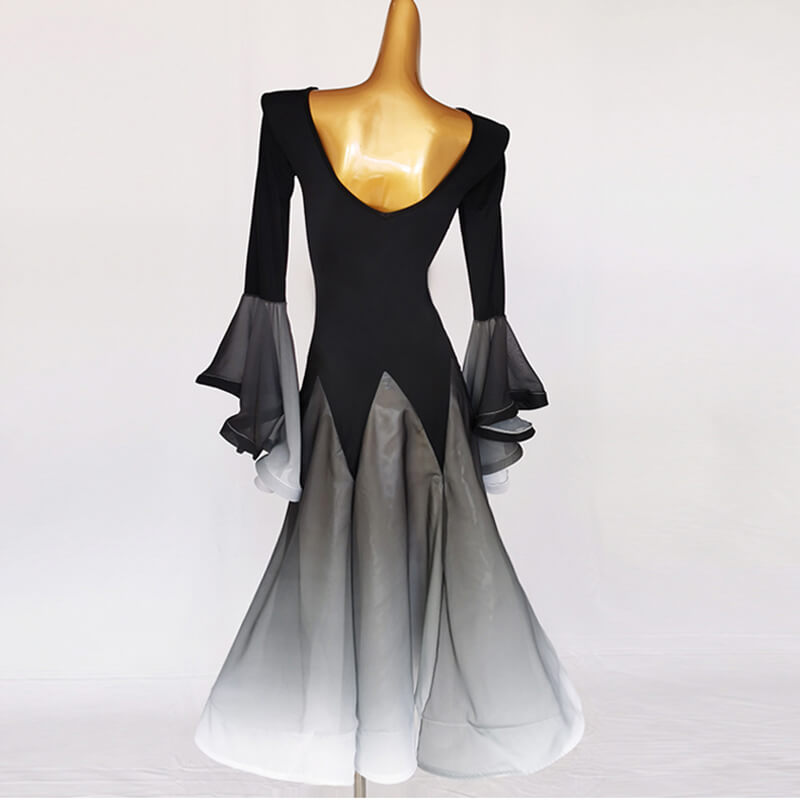 Gradient Batwing Sleeve Ballroom Dress