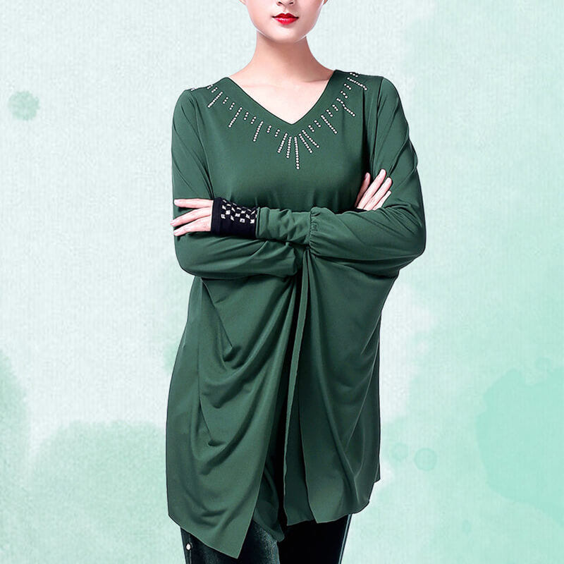 Jewelled Batwing Sleeve Latin/Ballroom Top
