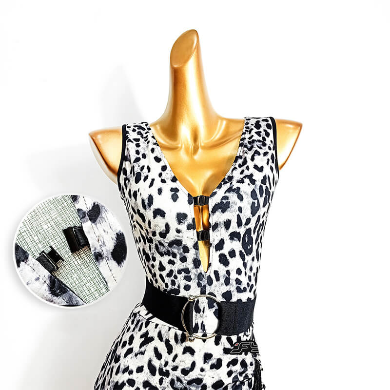 Leopard Latin Dress with Mesh