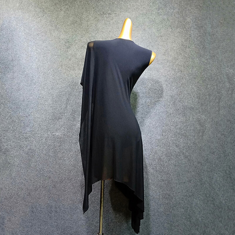 Asymmetric V Neck One Sleeve Dress