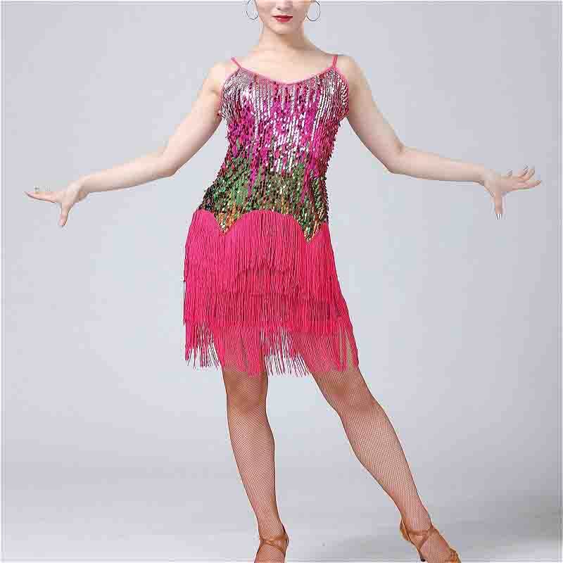 Sequin Tassel Latin Dance Dress