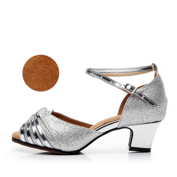 Silver Ballroom Shoes 5cm heel