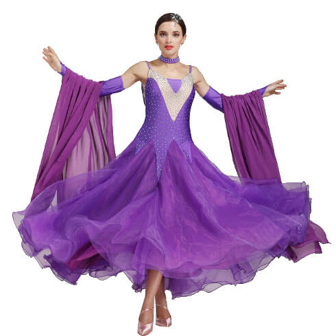 Sleeveless A-Line Maxi Ballroom Dress-Purple