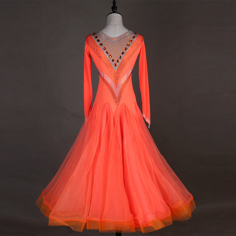 Swing Long Ballroom Dress with Beading